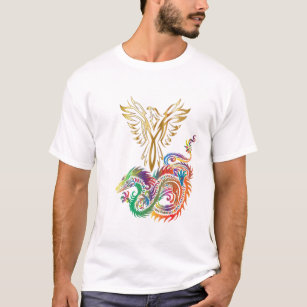 Camiseta Phoenix y el Dragon Oriental Ying Yang Design
