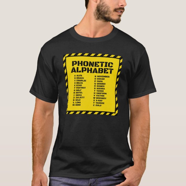 Camiseta Phonetic Alphabet – Industrial Safety Edition (Anverso)