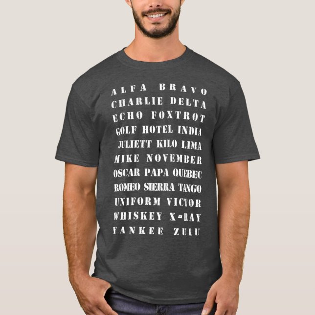 Camiseta Phonetic Military Alphabet Graphic (Anverso)