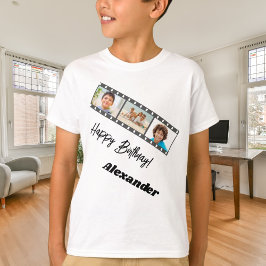 Camiseta Photo collage film name birthday boy