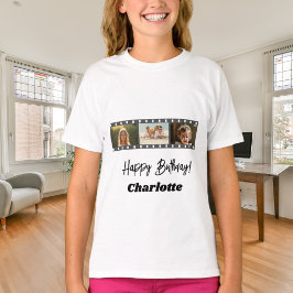 Camiseta Photo collage film name birthday girl