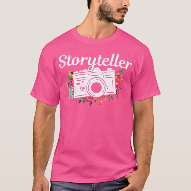 Camiseta Photographer Gift Storyteller Flowers Camera Photo (Anverso)