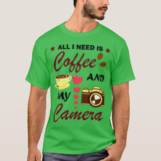 Camiseta Photography And Coffee Lover Funny Quote friends