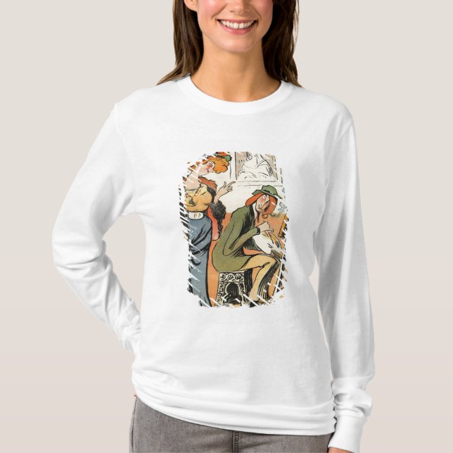 Camiseta Phryne: caricatura del modelo de un artista (Anverso)