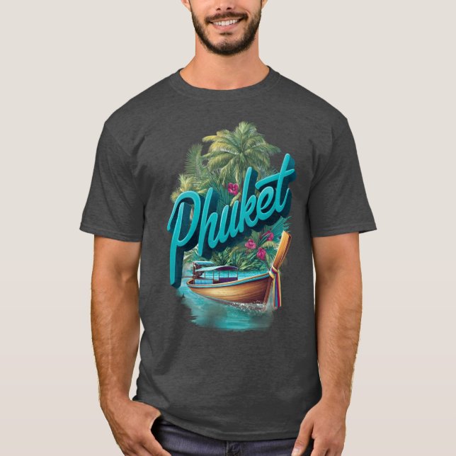 Camiseta Phuketropicalhailand design with longtail boat fun (Anverso)
