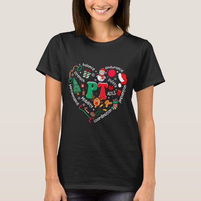 Camiseta Physical Therapy Christmas Heart Pt Therast Xmas M (Anverso)