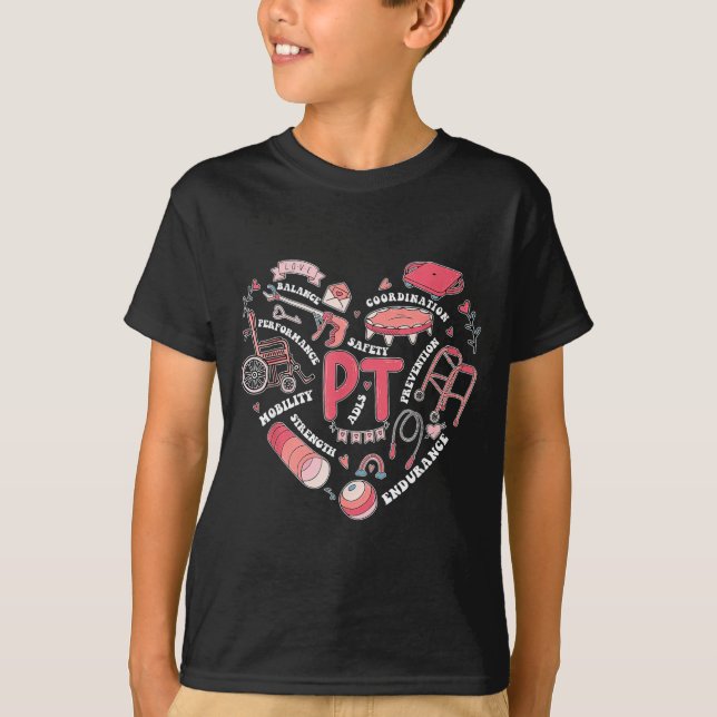 Camiseta Physical Therapy Pt Valentine Heart Shape Physical (Anverso)