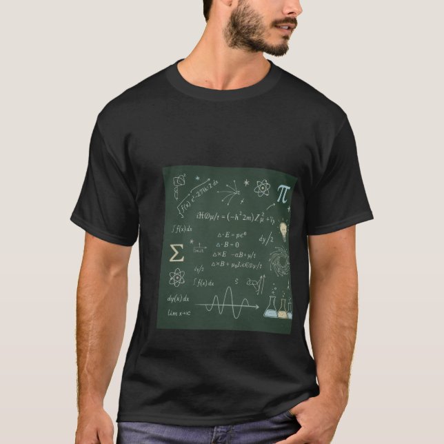 Camiseta Physics & Math Chalkboard Equations T-Shirt | Scie (Anverso)