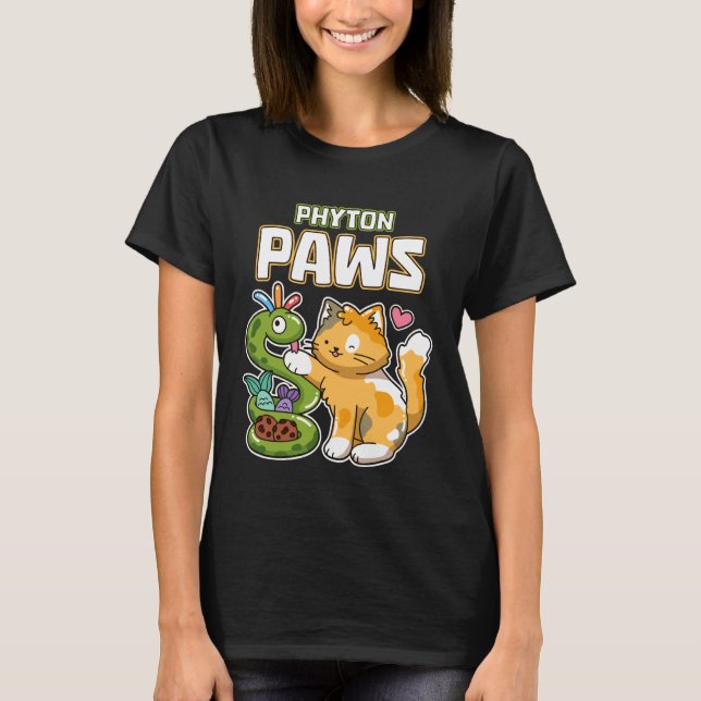 Camiseta Phyton Patas Gato Divertido Serpiente Python Progr (Anverso)