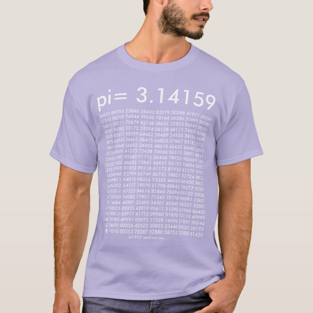 Camiseta pi= 3.14159 Dígitos de Fashion de Lavender Math Dí (Anverso)