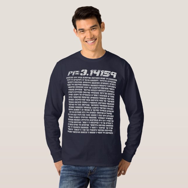 Camiseta pi= 3.14159 y así en los dígitos del Día de la Mod (Anverso completo)