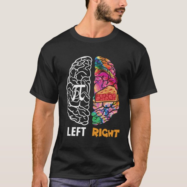 Camiseta Pi 8 del cerebro izquierdo derecho (Anverso)