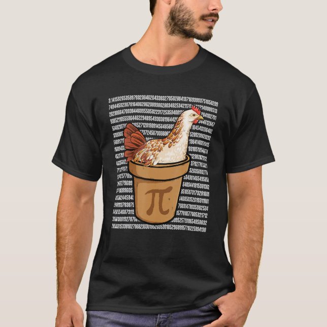 Camiseta Pi Day Funny Math Chicken in Pi Bowl Math Teacher  (Anverso)