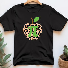 Camiseta Pi Day Maestra Verde de Apple Leopard Math Geek