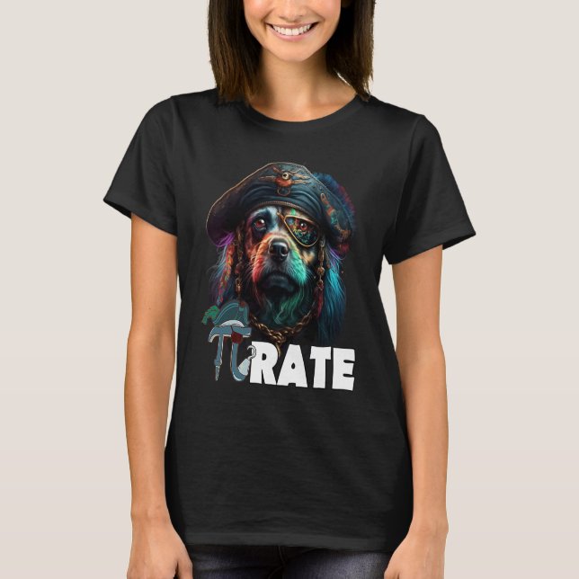 Camiseta Pi Day Pi rate Dog 314 Funny Math Science Teacher  (Anverso)