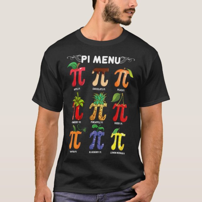Camiseta Pi Day Pi Symblo Pi Menú Math Mae Tea (Anverso)