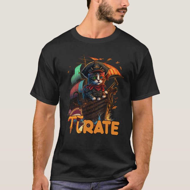 Camiseta Pi Day Pirate Cat 3 14  Math Science Teacher Pi ra (Anverso)