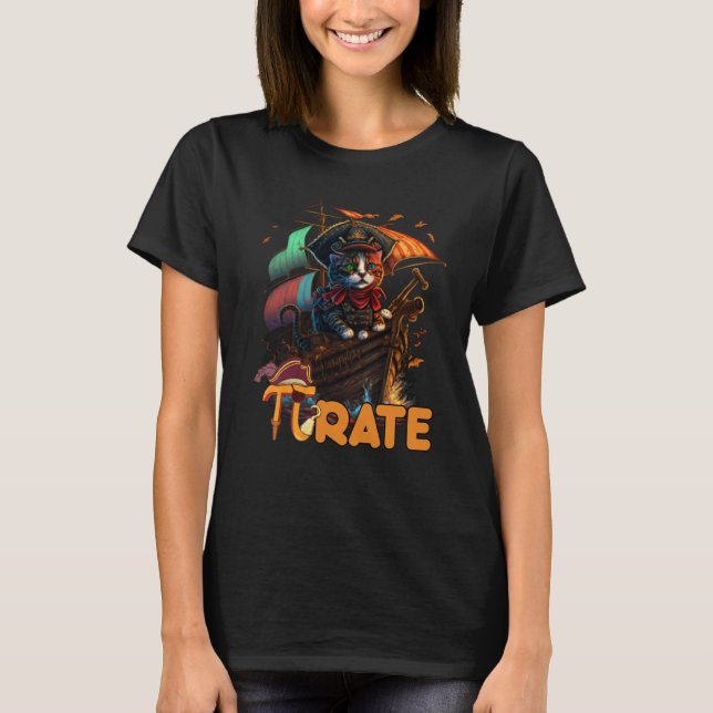 Camiseta Pi Day Pirate Cat 3 14  Math Science Teacher Pi ra (Anverso)