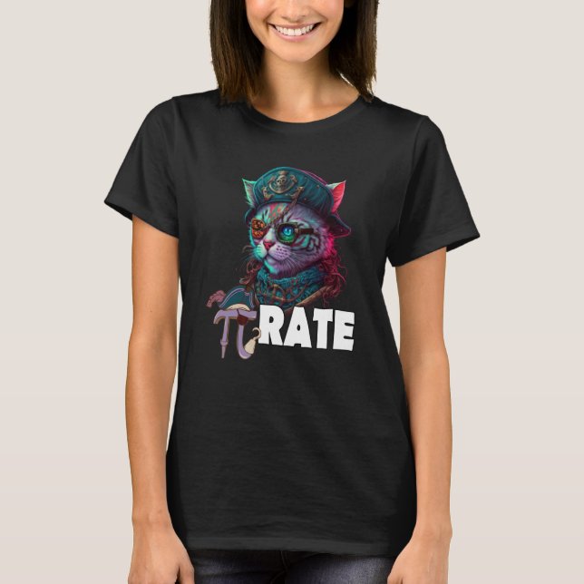 Camiseta Pi Day Pirate Cat 3 14 Math Science Teacher Pi Rat (Anverso)