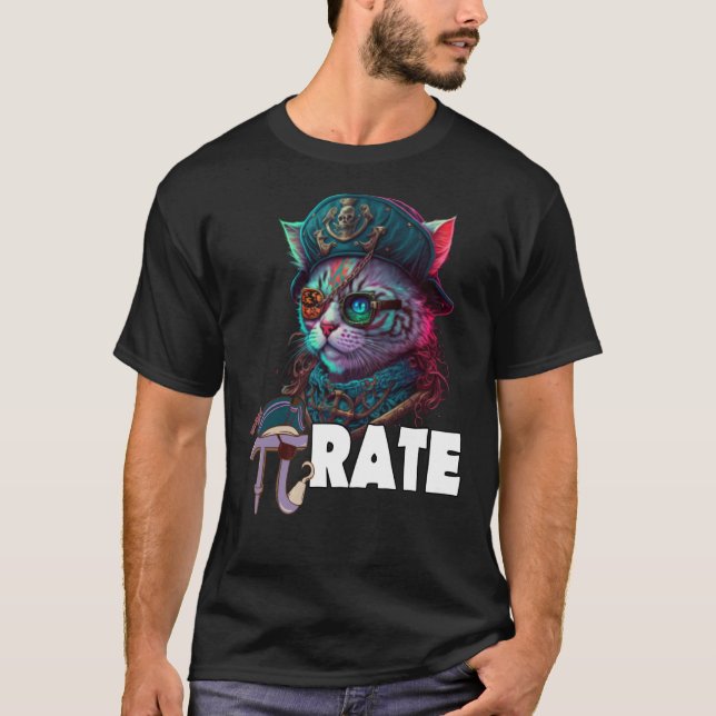 Camiseta Pi Day Pirate Cat 3 14 Math Science Teacher Pi Rat (Anverso)