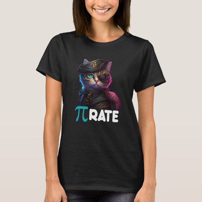 Camiseta Pi Day Pirate Cat Math Science Teacher Pi Rate 3 1 (Anverso)
