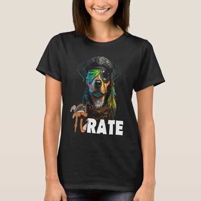 Camiseta Pi Day Pirate Dog 3 14 Funny Math Science Teacher  (Anverso)