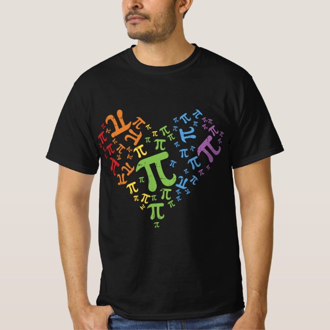 Camiseta Pi Day Rainbow Heart Math LGBT Gay Lesbian Pride G (Anverso)