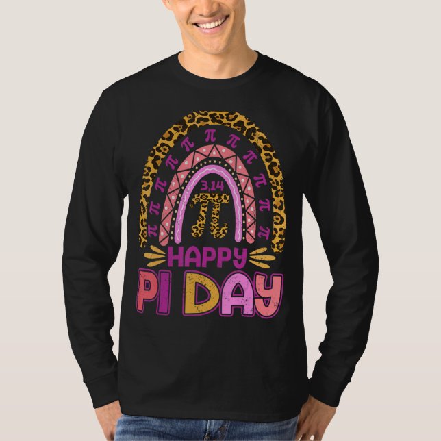 Camiseta Pi Day Tees Spiral Pi Math Teacher 3 14 Leopard Ra (Anverso)