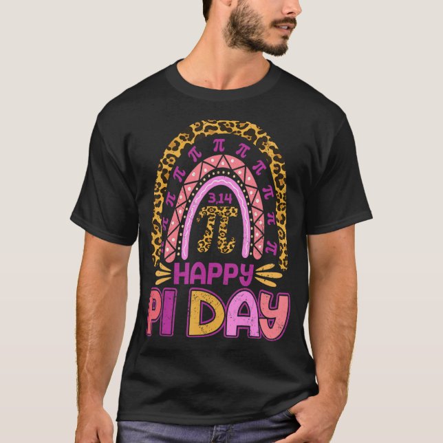 Camiseta Pi Day Tees Spiral Pi Math Teacher 3 14 Leopard Ra (Anverso)
