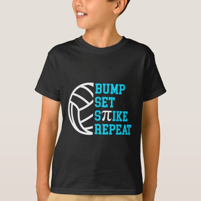 Camiseta Pi Day Volleybyll Bump Set Spike Repetir Enseñanza (Anverso)