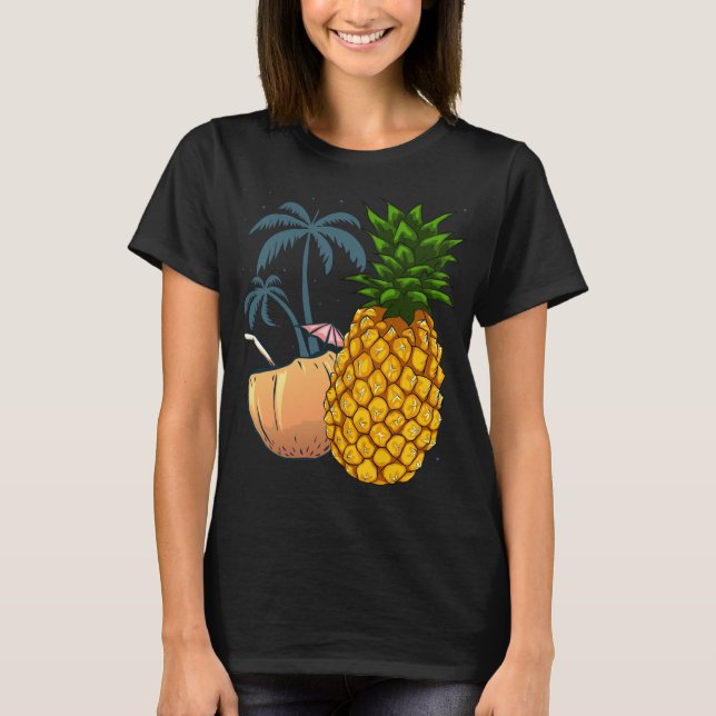 Camiseta Pi de verano tropical tropical de palmeras de coco (Anverso)