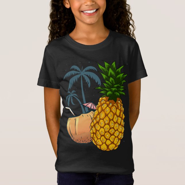 Camiseta Pi de verano tropical tropical de palmeras de coco (Anverso)