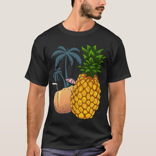 Camiseta Pi de verano tropical tropical de palmeras de coco (Anverso)