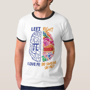 Camiseta Pi divertida con el cerebro izquierdo derecho