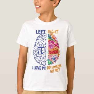 Camiseta Pi divertida con el cerebro izquierdo derecho
