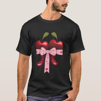 Camiseta Pi Math Tee Math Teacher Coquette Bow Cherry valen