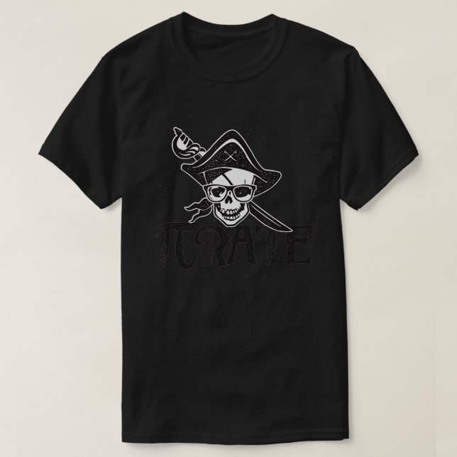 Camiseta Pi rate pirata Funny Math Nerd Skull (Diseño del anverso)