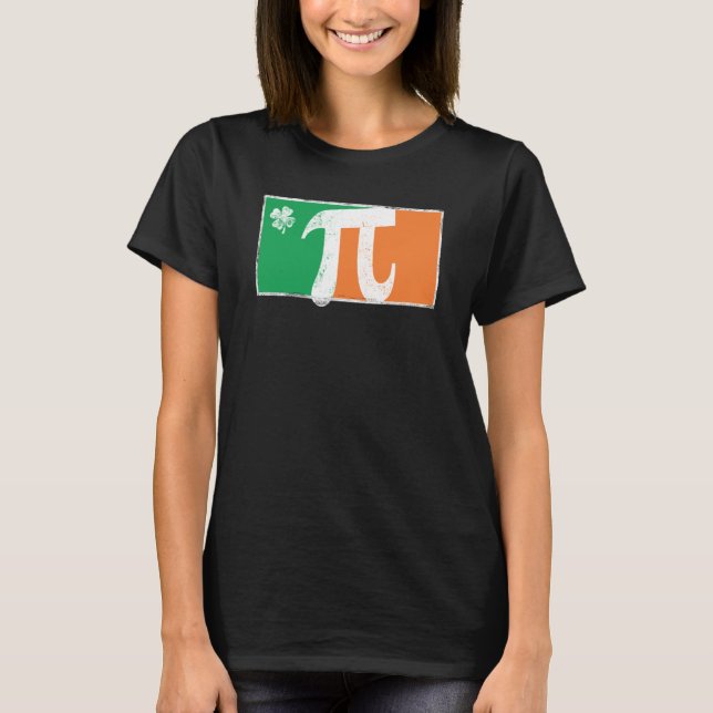 Camiseta Pi Rish St Patrick's Day Irish Flag C Distressed (Anverso)