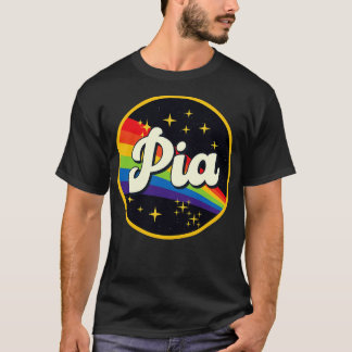 Camiseta Pia Arcoiris En El Espacio Estilo Vintage