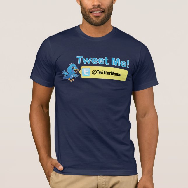 Camiseta ¡Pia! Consiga más seguidores. Gorjeo adaptable (Anverso)