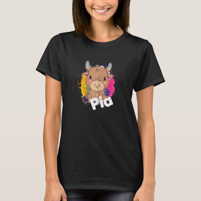 Camiseta PIA Hermoso nombre chica con adorable y pequeña va (Anverso)
