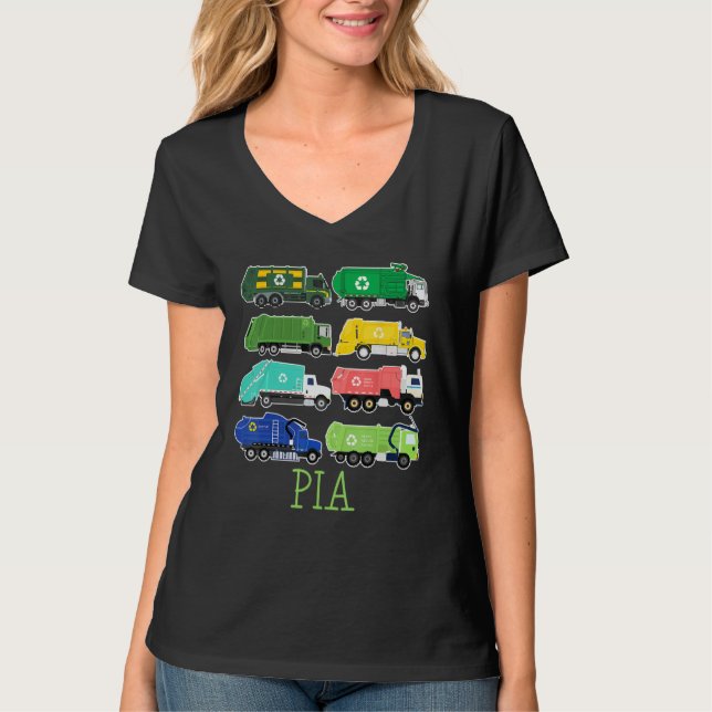Camiseta Pia Trash Truck For Kids Collector Ecologist Garba (Anverso)