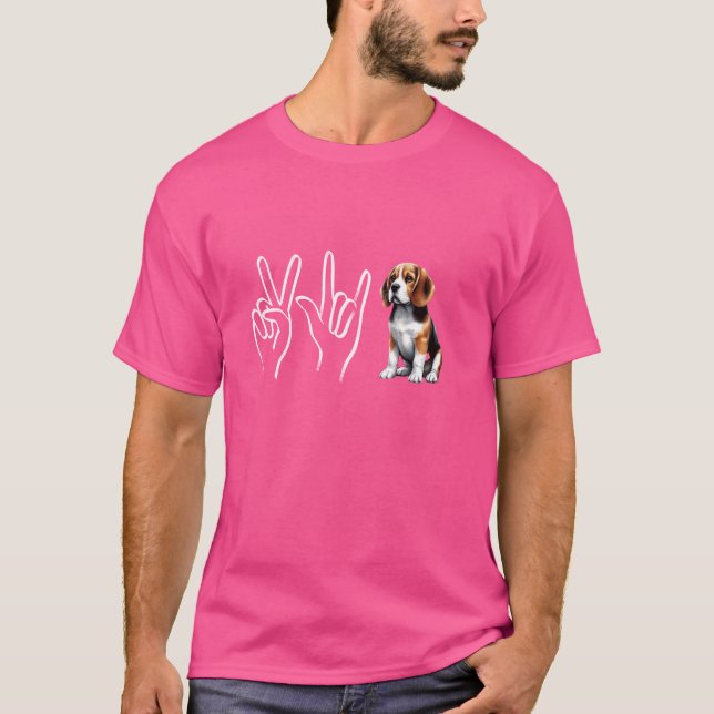 Camiseta Piace Love Beagle Funny Beagle Dog Lover y Dueño (Anverso)