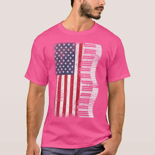 Camiseta Pianist Classical Music Us Flag Keyboard Piano Pla (Anverso)
