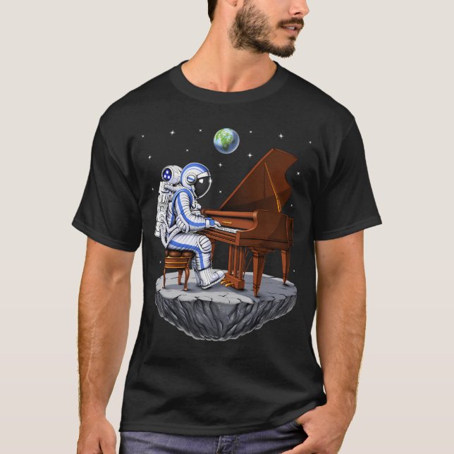 Camiseta Pianista Astronauta Espacial (Anverso)