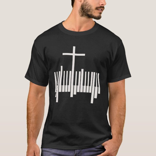 Camiseta Pianista cristiana música religiosa Lord Piano (Anverso)