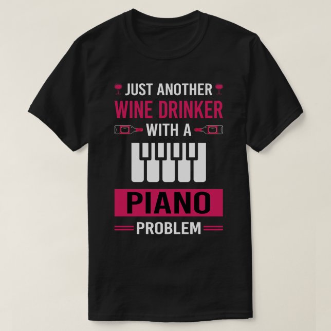 Camiseta Pianista de bebedor de vino (Diseño del anverso)