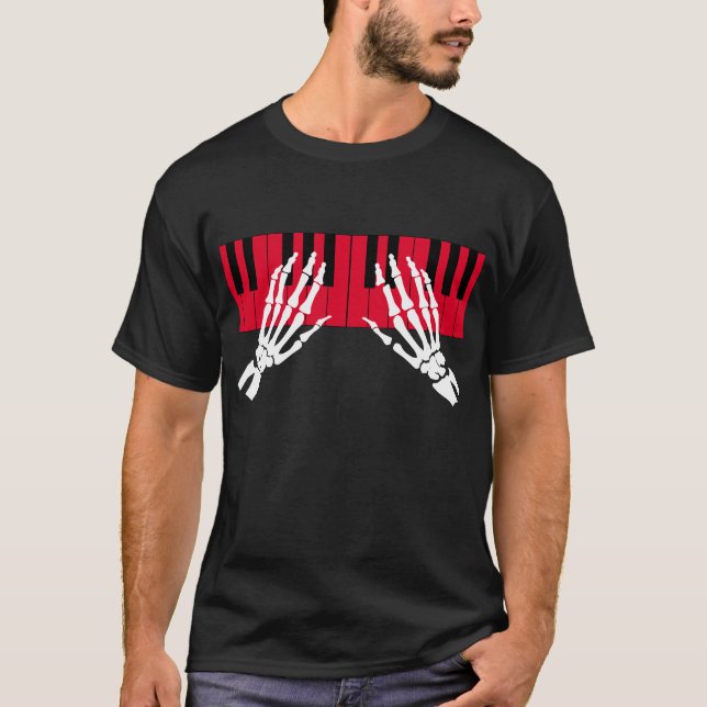 Camiseta Pianista de esqueleto (Anverso)
