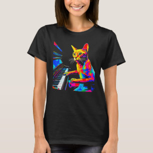 Camiseta Pianista de gato abisinio