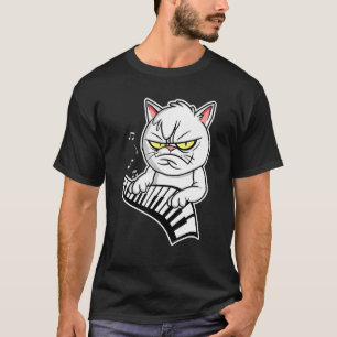 Camiseta Pianista de gato jugando al piano